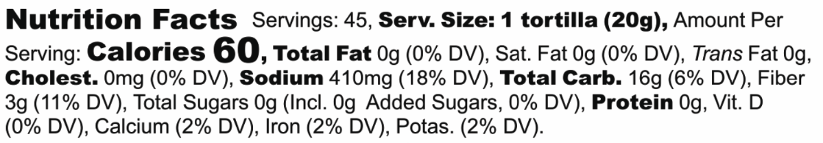 Nutrition Facts label